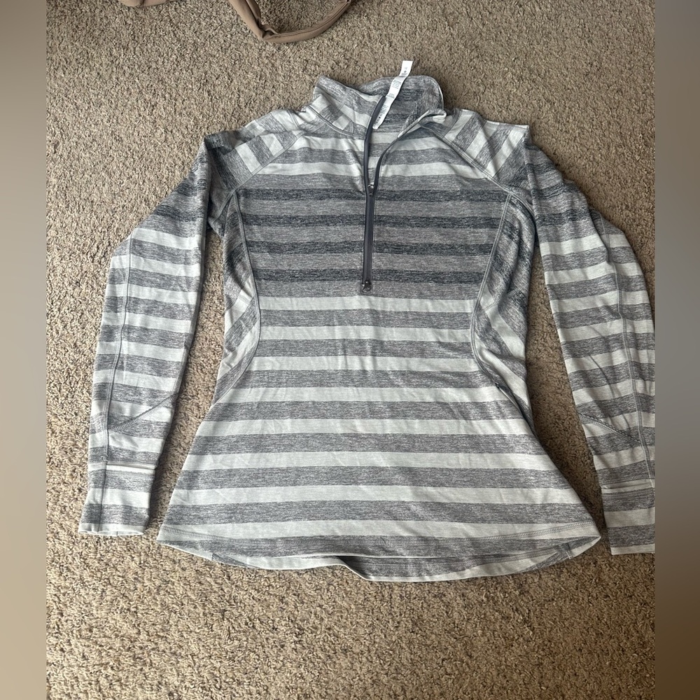 Lululemon - size 12, fitted striped pullover, like new